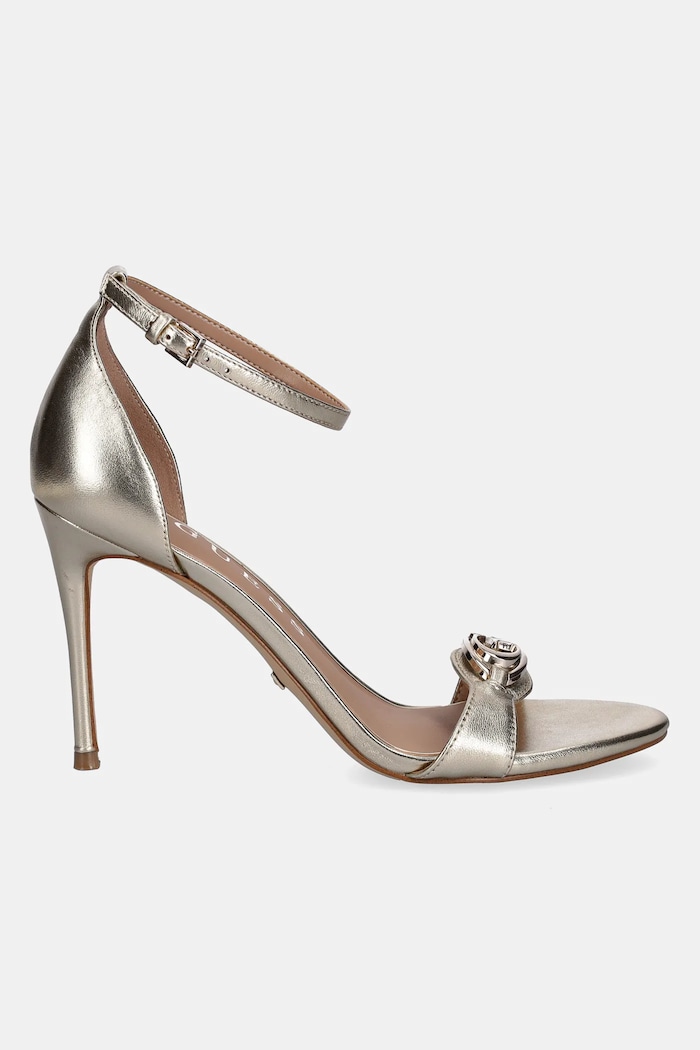 Kožené sandále Guess KABRINA FLTKAB.LEM03.PLATI zlatá AW25