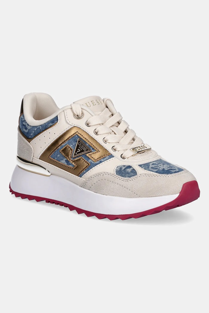 Sneakers Guess KORENZO απομίμηση λείου δέρματος μπεζ FLTKOR.FAL12.BLUE