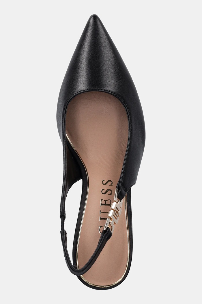 Szpilki skórzane NASSHA4 Guess FLTNS4.LEA05.BLACK czarny