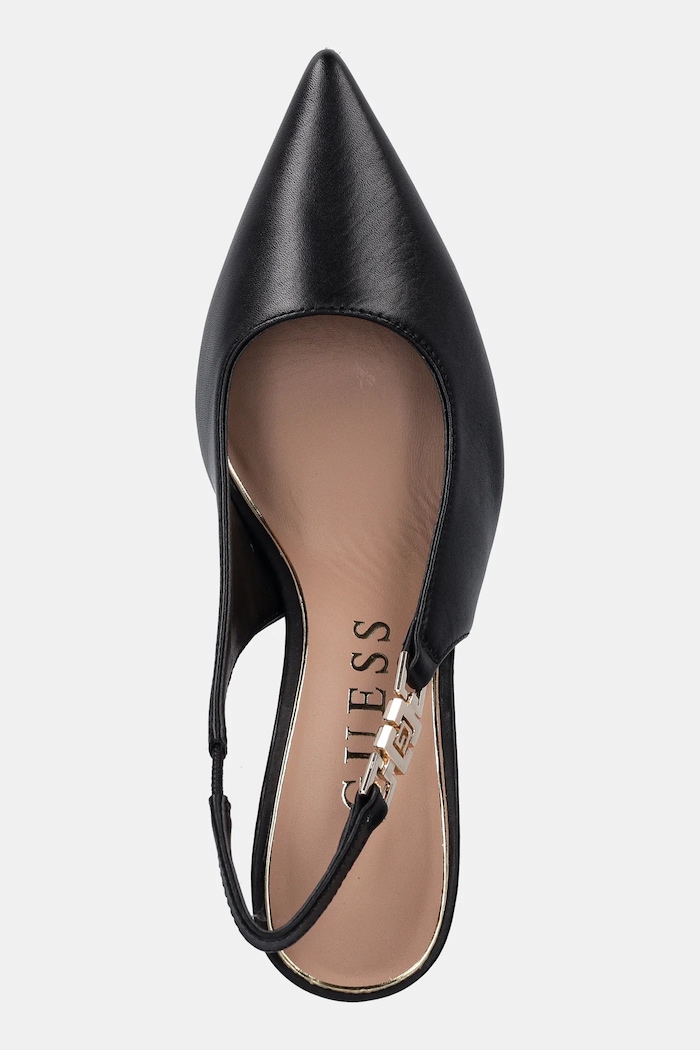 Szpilki skórzane NASSHA4 Guess FLTNS4.LEA05.BLACK czarny