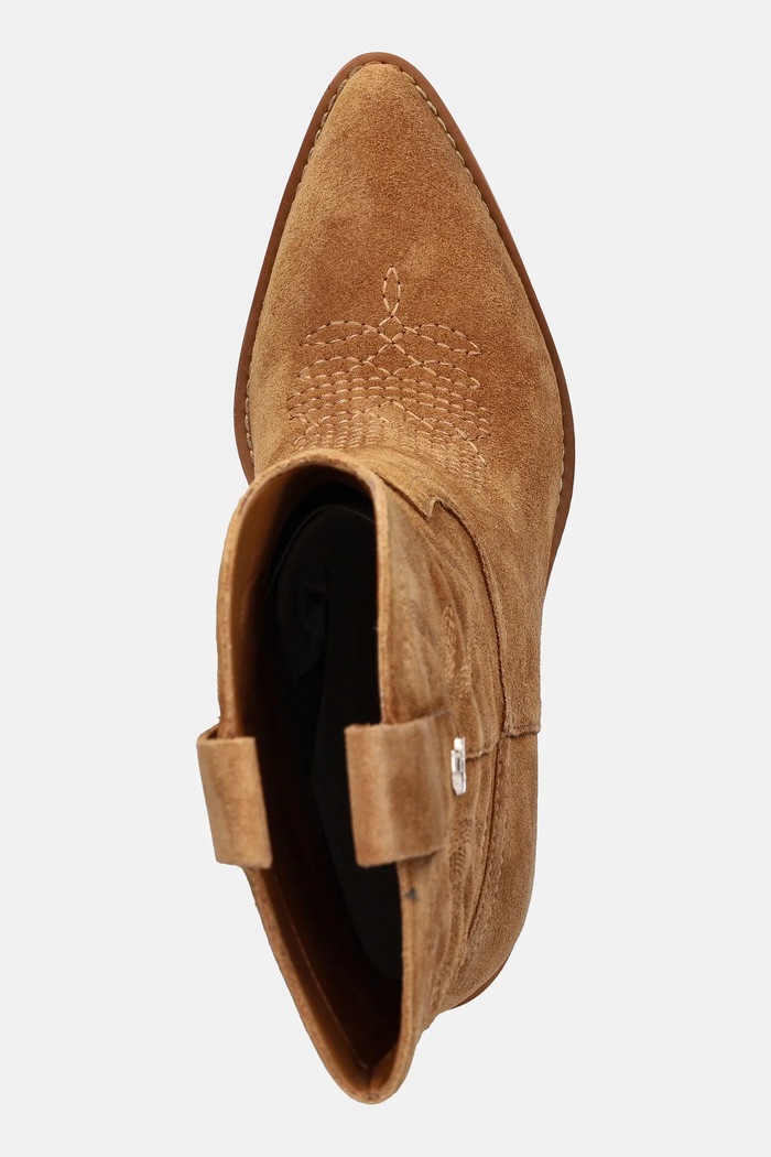 Велурени каубойски ботуши Guess SALEEM кафяв FLTSAL.SUE10.TAN