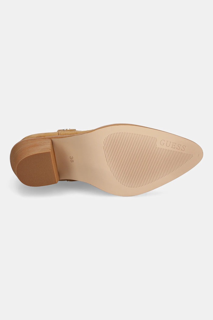 Велурени каубойски ботуши Guess SALEEM FLTSAL.SUE10.TAN кафяв