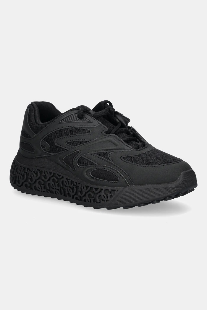 Guess sneakersy SWANIA imitacja skóry licowej czarny FLTSWA.LEA12.BLACK