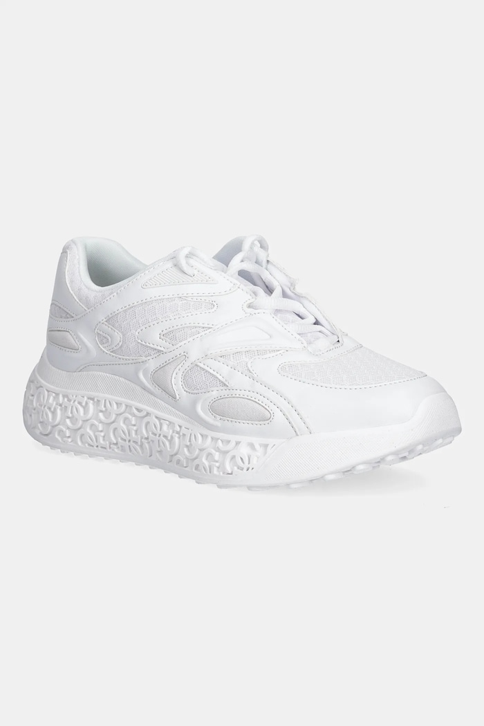 Superge Guess SWANIA Imitacija zrnatega usnja bela FLTSWA.LEA12.WHITE