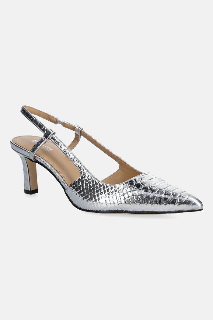 Kožne štikle MICHAEL Michael Kors Alora 5-8 cm srebrna 40T5AOMS1M.040