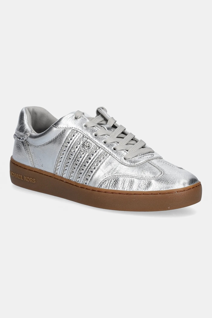 MICHAEL Michael Kors sneakersy skórzane Scotty tekstylny srebrny 43T5SCFS1M.040