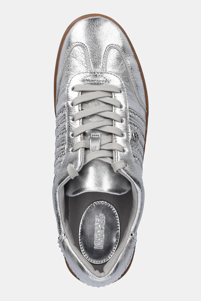 MICHAEL Michael Kors sneakersy skórzane Scotty srebrny 43T5SCFS1M.040