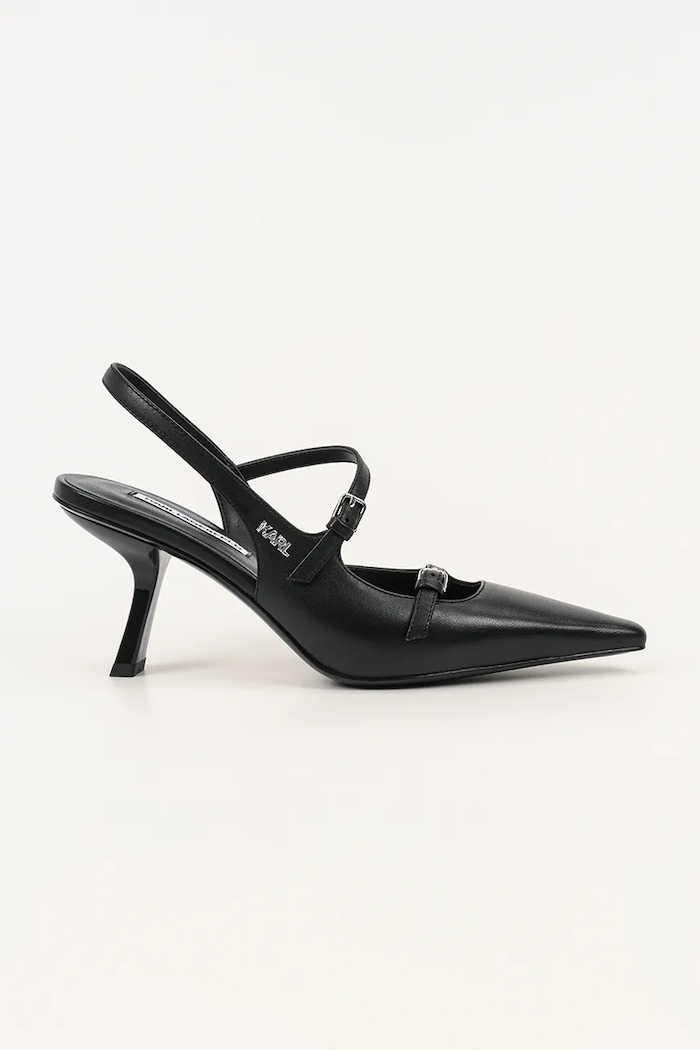 Karl Lagerfeld Szpilki skórzane KARMEL czarny KL33623.000