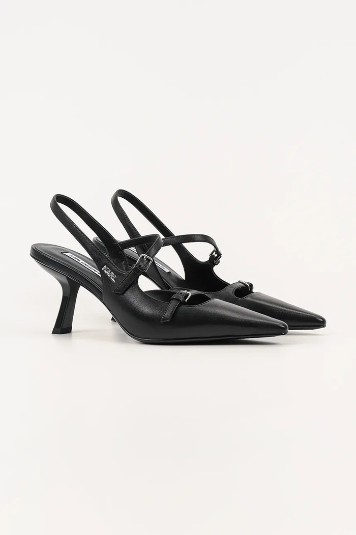 Karl Lagerfeld Szpilki skórzane KARMEL KL33623.000 czarny AW25