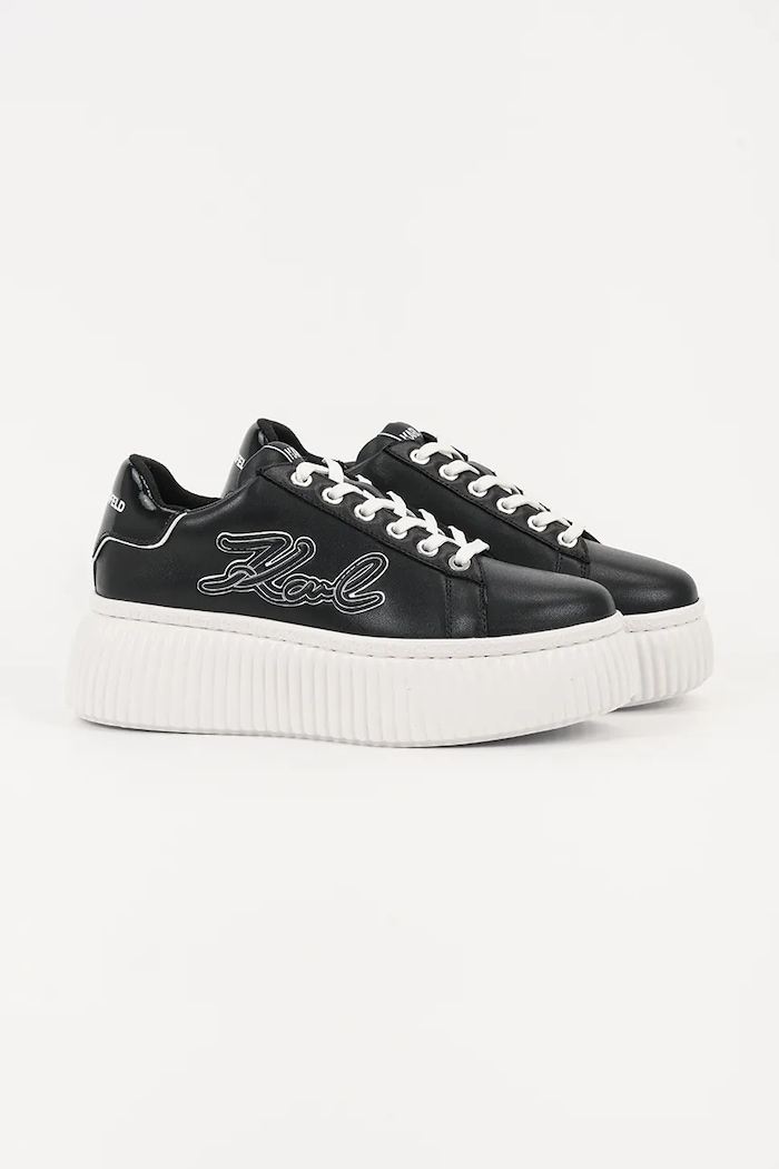 Karl Lagerfeld sneakersy skórzane KREEPER LO KL42311A.000 czarny AW25