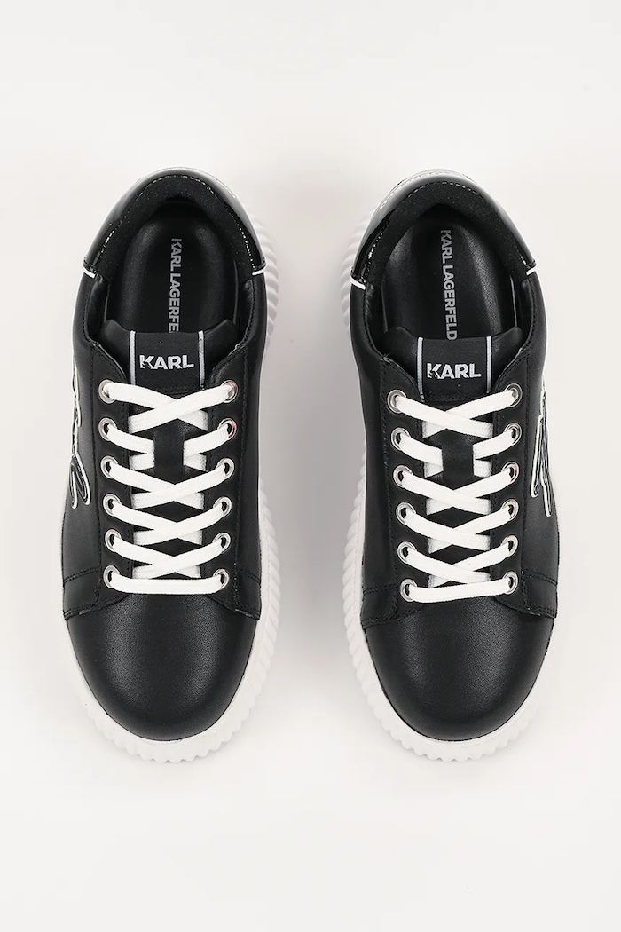 Karl Lagerfeld sneakersy skórzane KREEPER LO czarny KL42311A.000