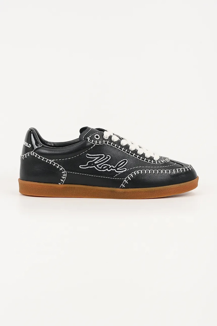 Karl Lagerfeld sneakersy skórzane KANDIDATE Planet friendly czarny KL63810A.000
