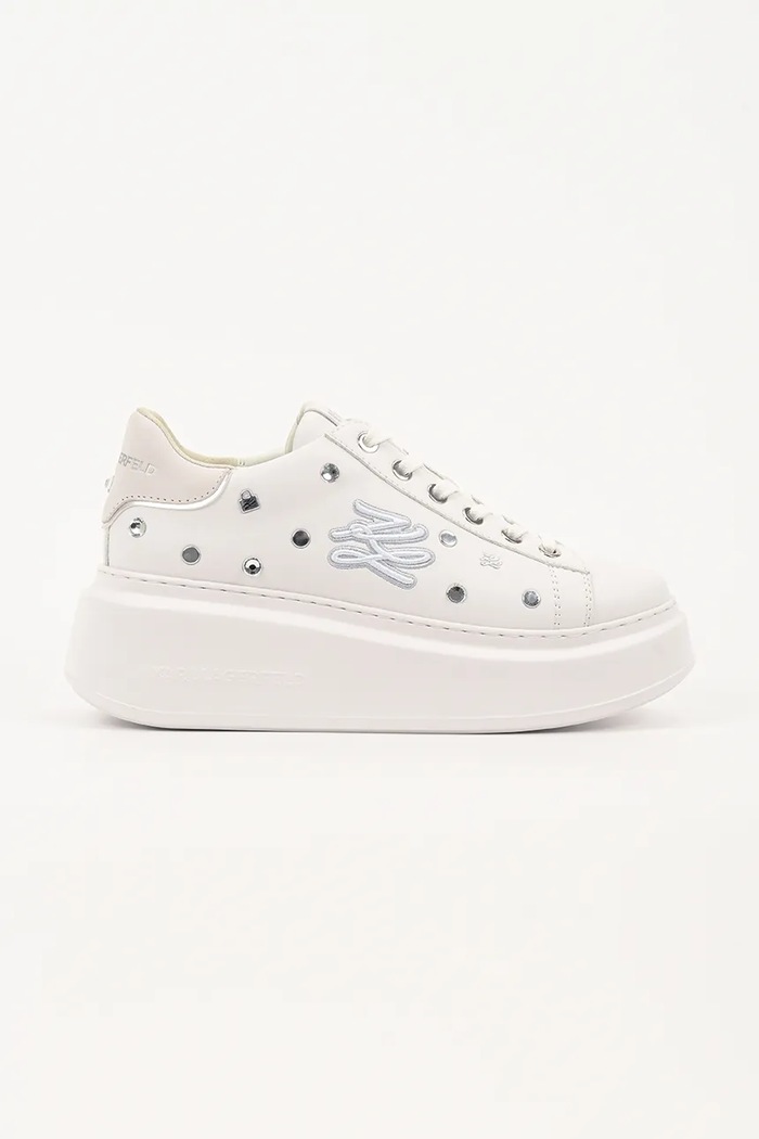 Karl Lagerfeld Usnjene superge Karl Lagerfeld ANAKAPRI bela KL63528.01S
