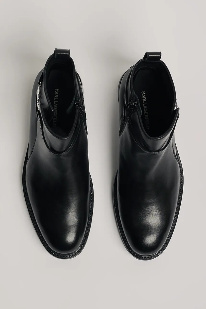 Kožené kotníkové boty Karl Lagerfeld BLAKE černá KL41444.000