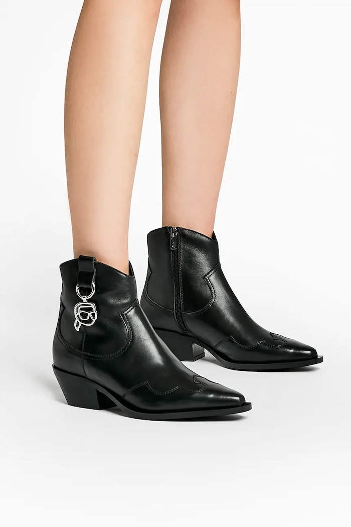 Westernové kožené boty Karl Lagerfeld KANSAS NFT KL33265.000