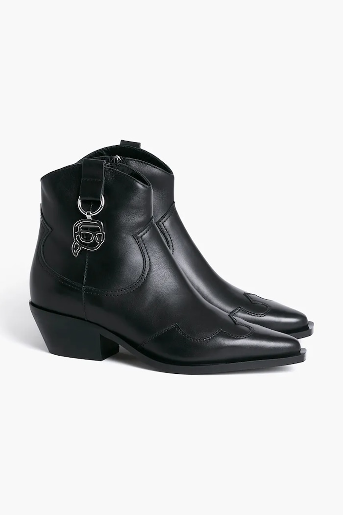 Westernové kožené boty Karl Lagerfeld KANSAS NFT KL33265.000 černá AW25