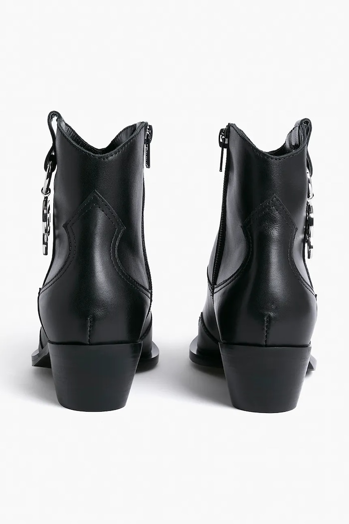 Boty Westernové kožené boty Karl Lagerfeld KANSAS NFT KL33265.000 černá