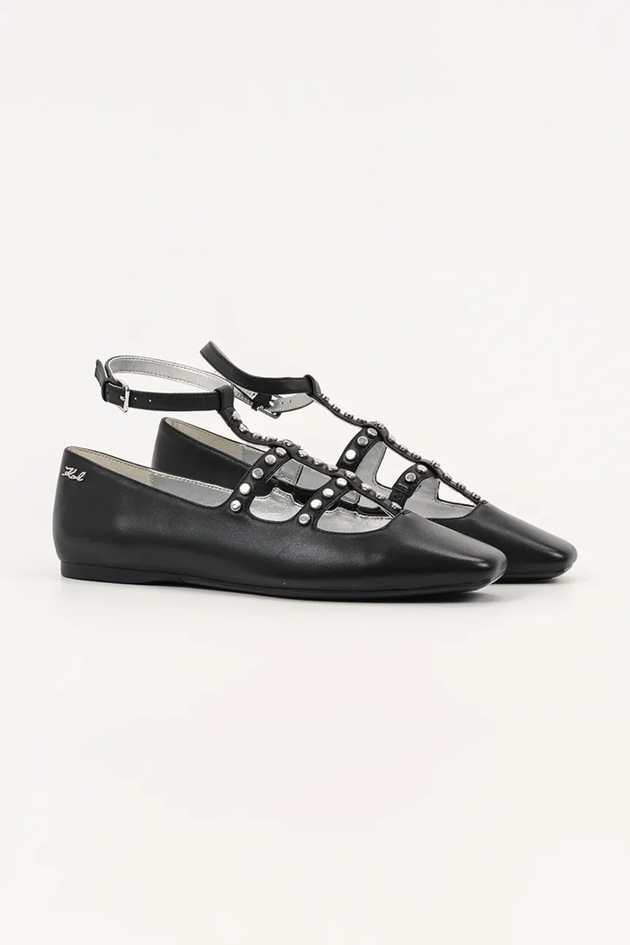 Кожени балеринки Karl Lagerfeld KONNIE KL40189.000 черен AW25