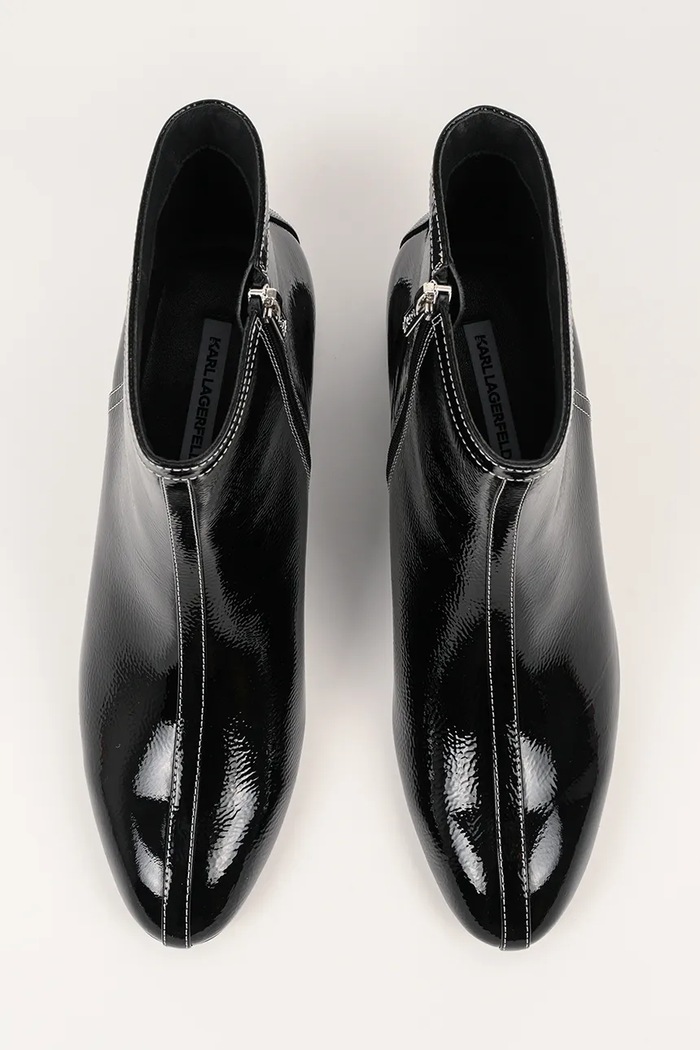 Kožené kotníkové boty Karl Lagerfeld BONNIE černá KL30351.100