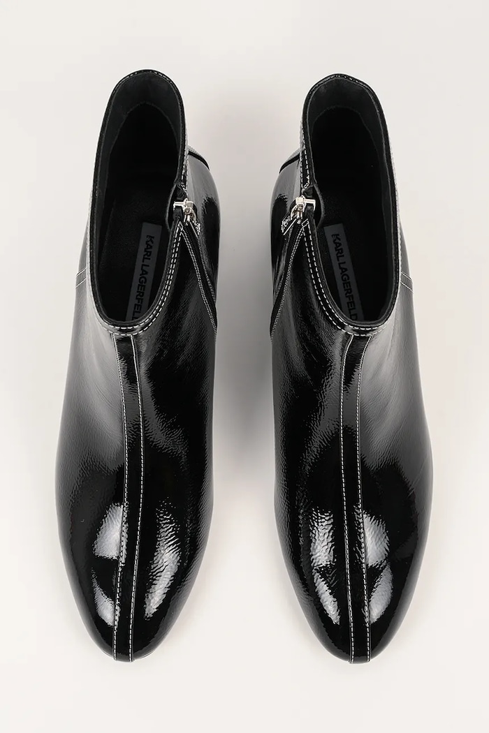 Kožené kotníkové boty Karl Lagerfeld BONNIE černá KL30351.100