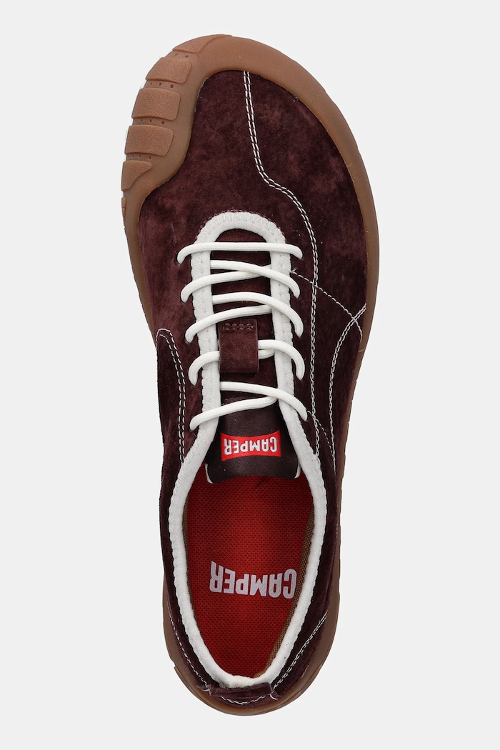 Camper sneakers din piele intoarsă Peu Path burgundia K201815.003