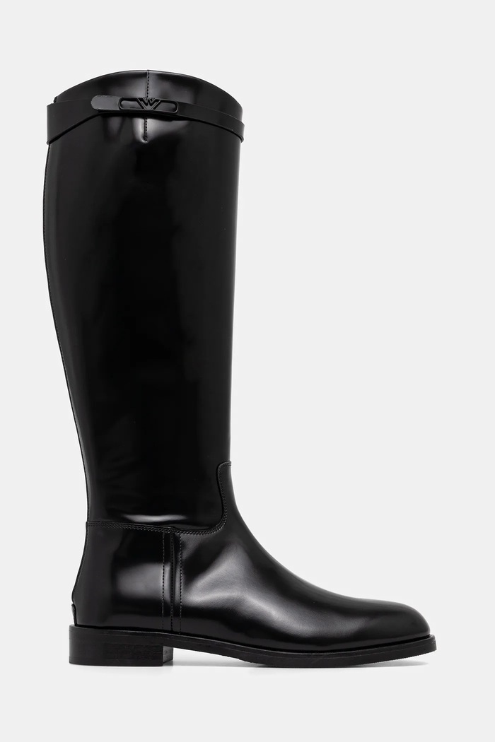 Emporio Armani kozaki skórzane EW002913.AF17517.UC001 czarny AW25