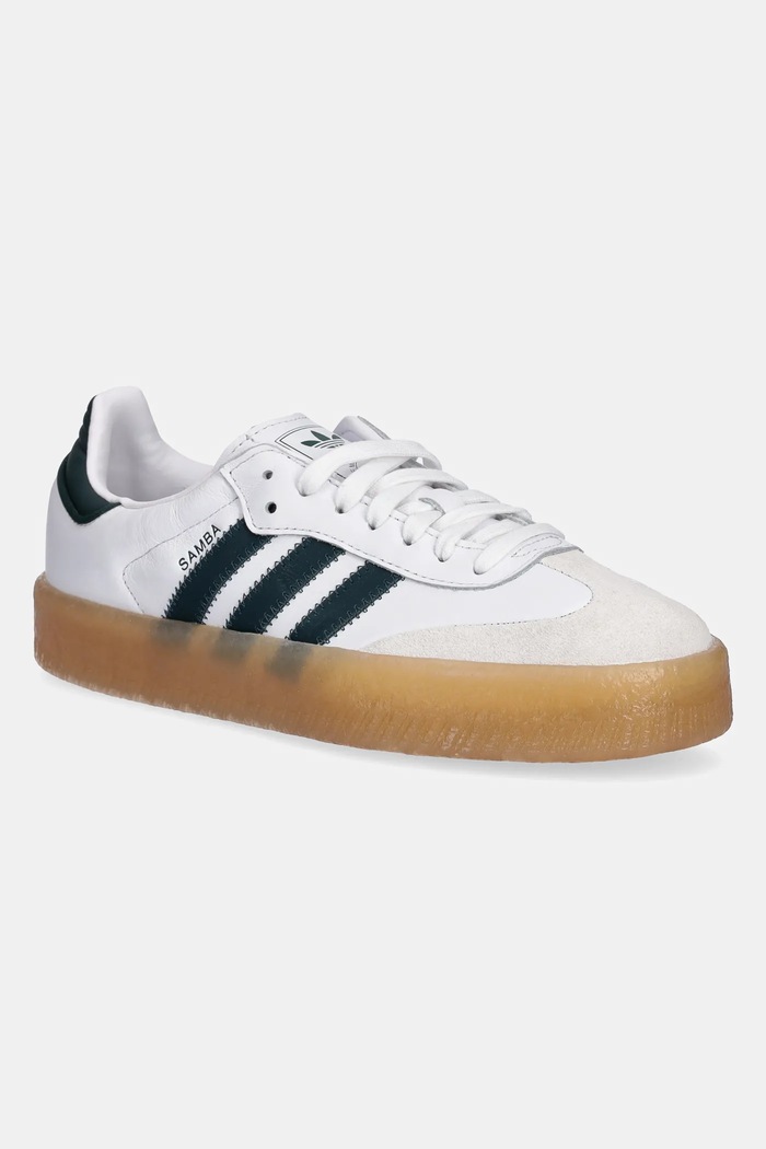 adidas Originals sneakers din piele Sambae plată alb JQ0983