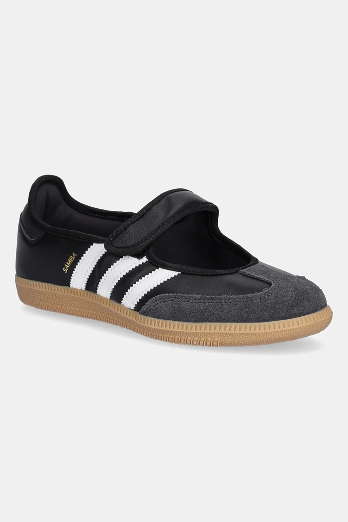 adidas Originals balerini de piele Samba Jane piele întoarsă negru JQ6445