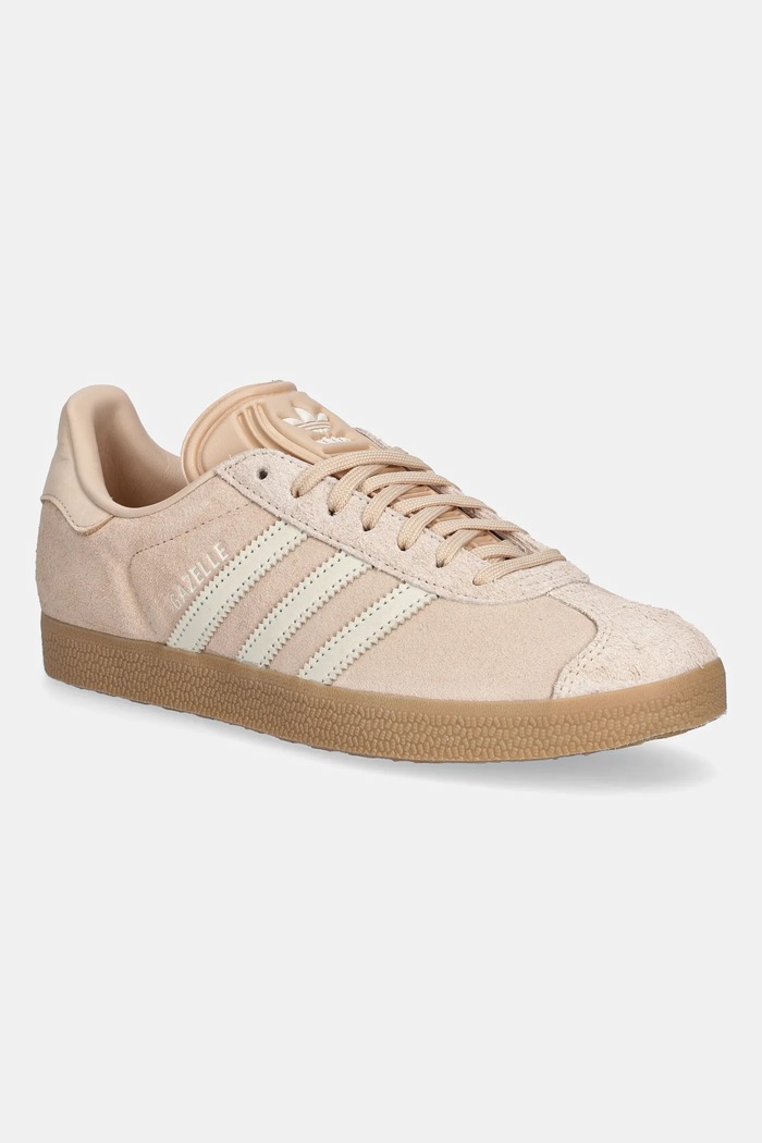 Semišové tenisky adidas Originals Gazelle plochá béžová JS1384