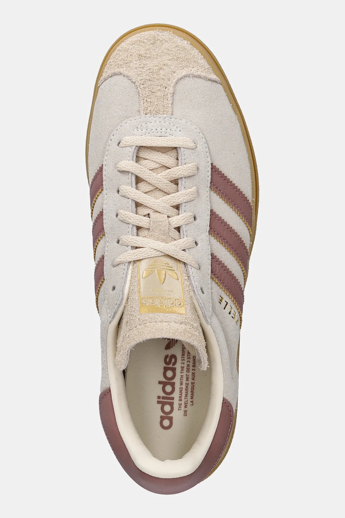Велурени маратонки adidas Originals Gazelle Bold бежов JS3893