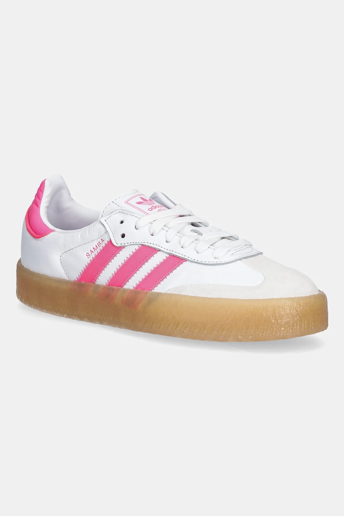 Usnjene superge adidas Originals Sambae Semiš bela JS3940