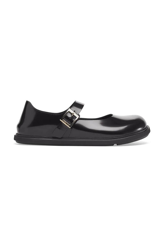 Birkenstock bőr balerina cipő Mantova Droplet Buckle fekete 1030140