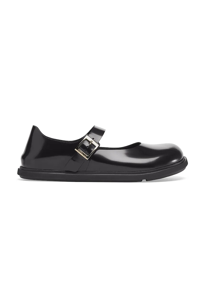 Birkenstock bőr balerina cipő Mantova Droplet Buckle fekete 1030140