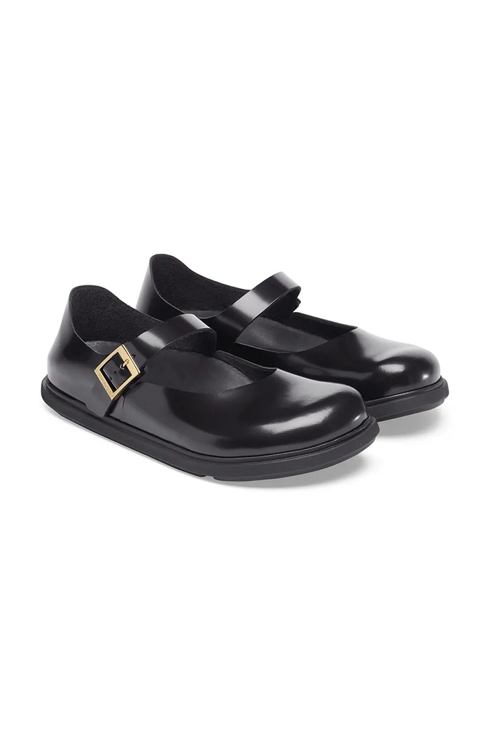 Cipők Birkenstock bőr balerina cipő Mantova Droplet Buckle 1030140 fekete