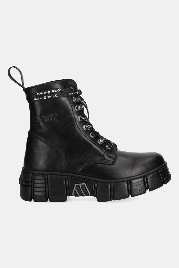 Kožené workery New Rock CRUST NEGRO + TOWER CASCO M.WALL084NP.C8 čierna AW25