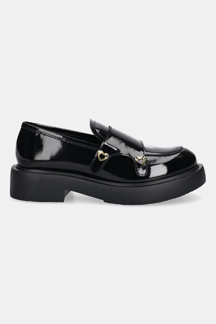 Love Moschino mokasyny skórzane JA10104G1NIH0000 czarny AW25