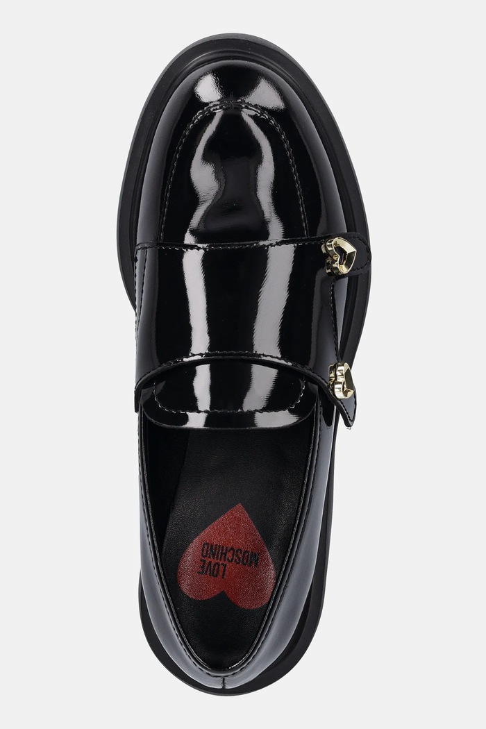 Love Moschino mokasyny skórzane czarny JA10104G1NIH0000