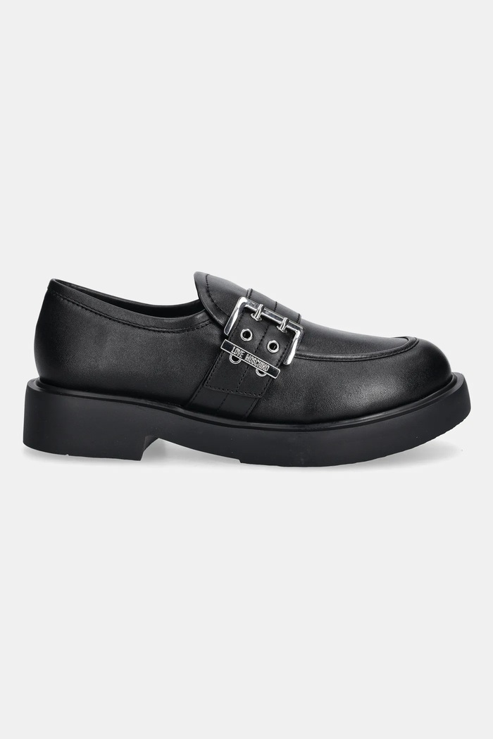 Love Moschino mokasyny skórzane JA10134G1NIA000A czarny AW25