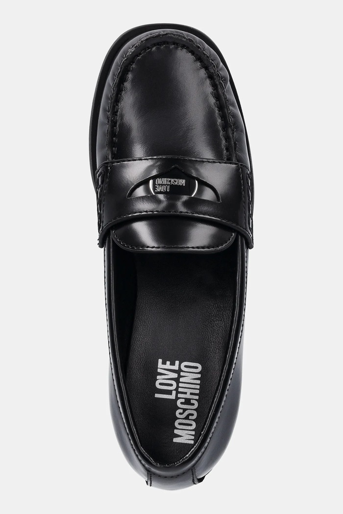Love Moschino mokasyny skórzane czarny JA10222G1NJD000A