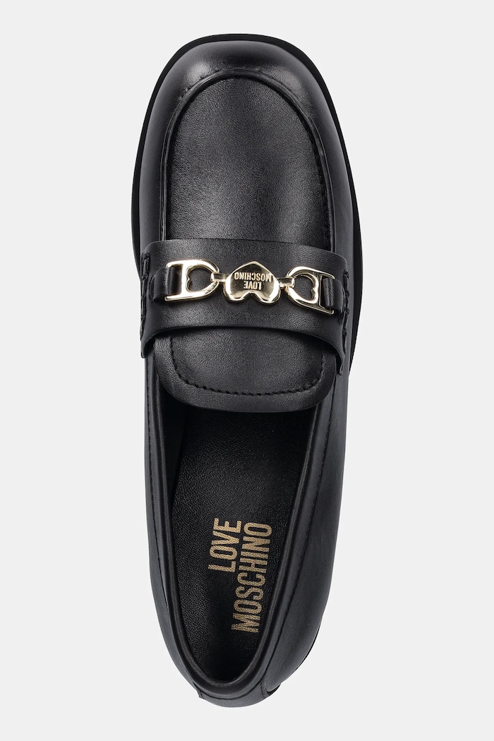 Love Moschino mokasyny skórzane czarny JA10242G1NIA0000