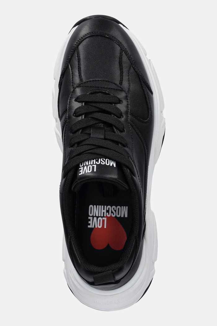 Δερμάτινα sneakers Love Moschino μαύρο JA15246G1NIA0000