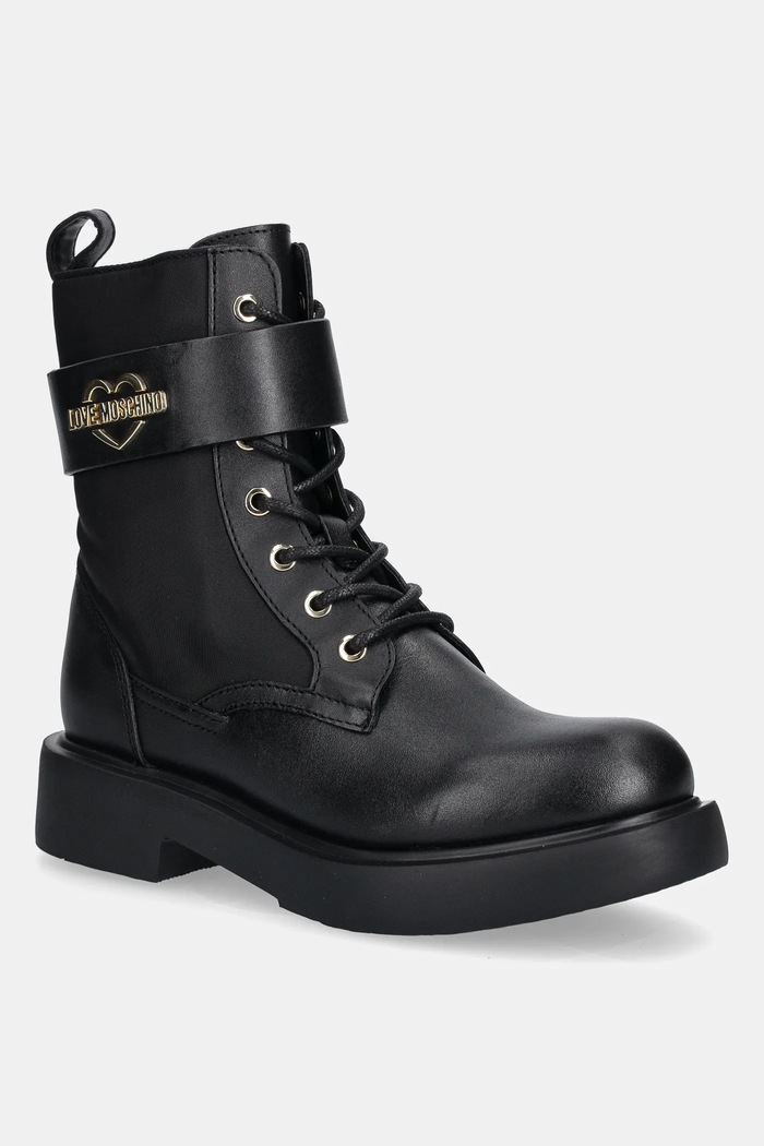Love Moschino botki płaski czarny JA24024G1NIN100A