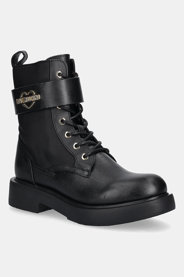 Love Moschino botki płaski czarny JA24024G1NIN100A
