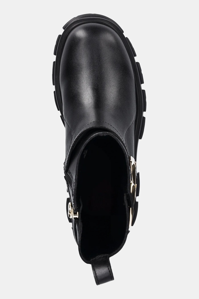 Kožené členkové topánky Love Moschino čierna JA24095G1NIA0000