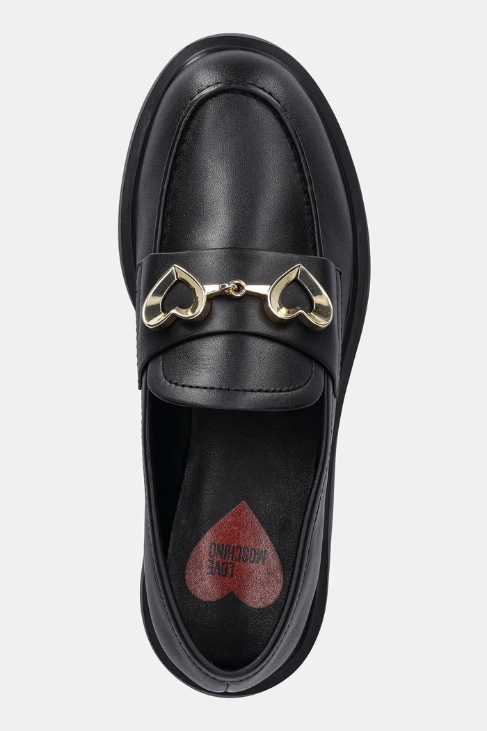 Love Moschino mokasyny skórzane czarny JA10094G1NIA0000