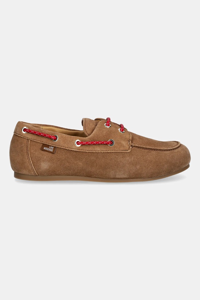 Love Moschino mocasini din piele întoarsă JA10191G1NIG0210 bej AW25
