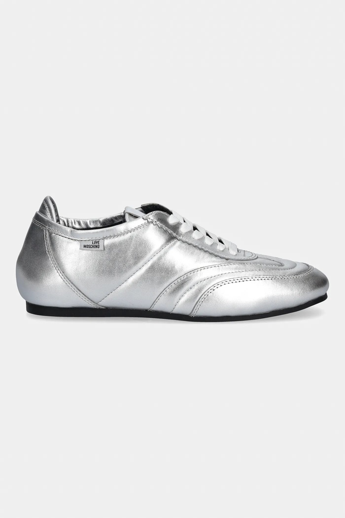 Love Moschino sneakersy skórzane JA10201G1NIF0902 srebrny AW25