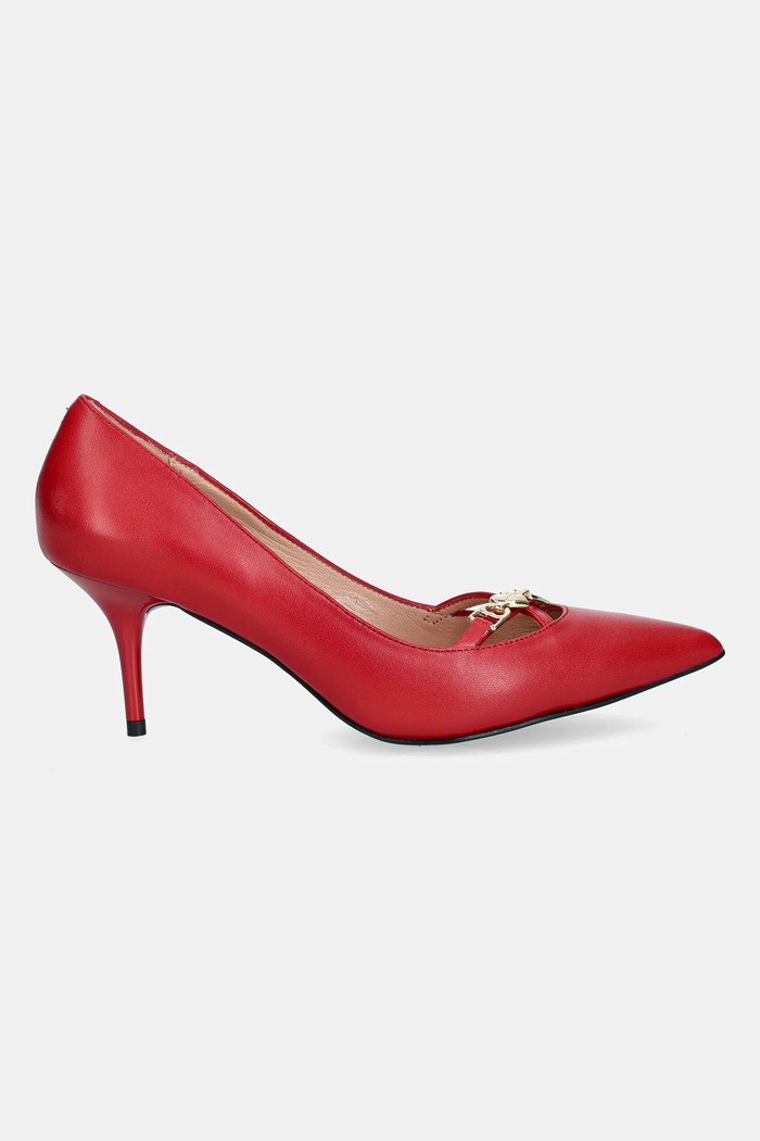 Love Moschino szpilki skórzane JA10277G1NIA0500 czerwony AW25