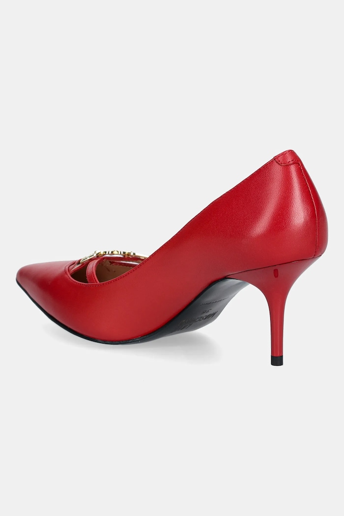 Obuwie Love Moschino szpilki skórzane JA10277G1NIA0500 czerwony