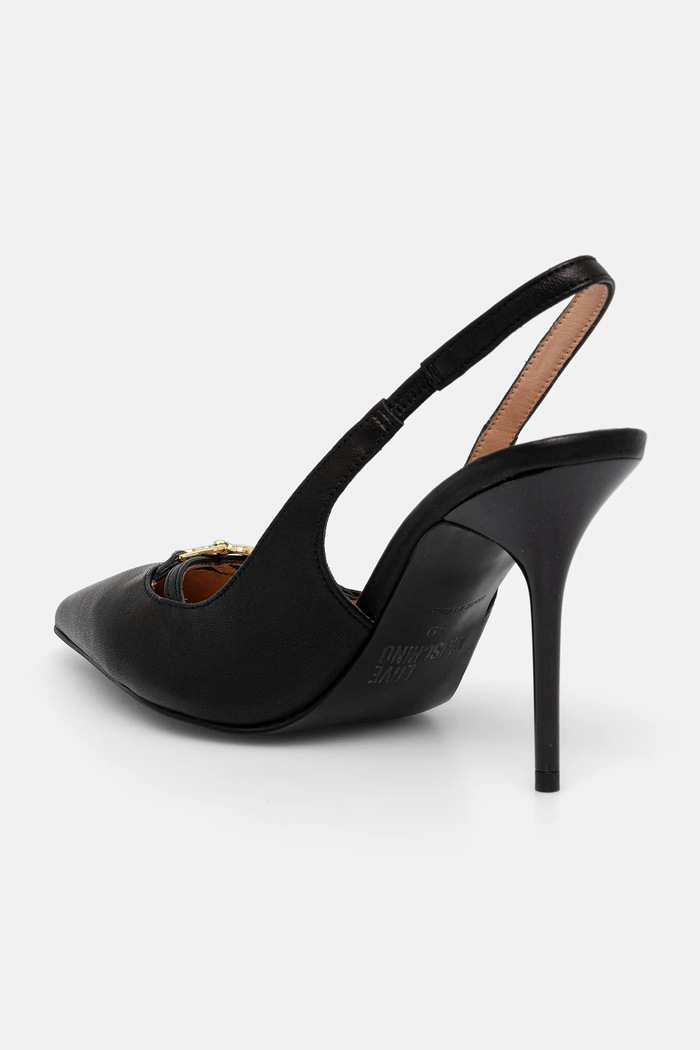 Obuwie Love Moschino szpilki skórzane JA10309G1NIA0000 czarny